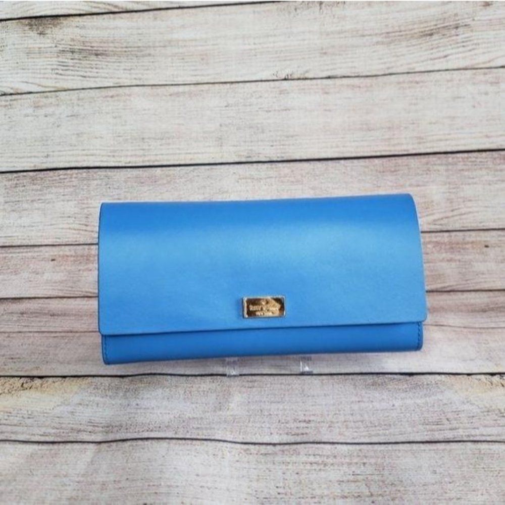 Kate Spade Leather Pim Arbour Hill Folder Over Snap Closure Wallet